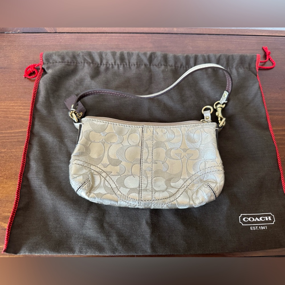Coach Gold Metallic Wristlet